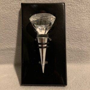 Oversized Clear Glass Crystal Diamond Cut 4” Wine Stopper Door Knob